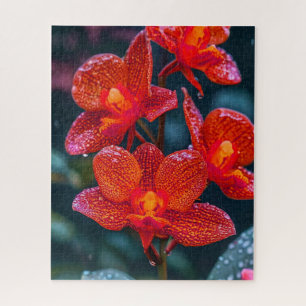 Puzzle flor de orquídea roja