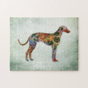 Puzzle Flor De Perro Greyhound En Verde