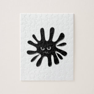 Puzzle Flor de pintura negra furiosa