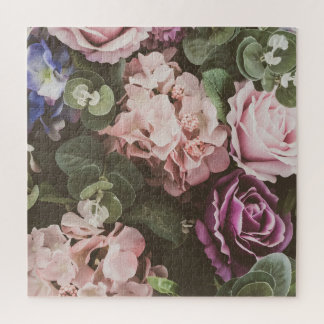 Puzzle Flor de ramo, filtro vintage, bello grupo trasero