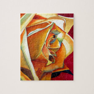 Puzzle Flor de rosa amarilla original acuarela Art