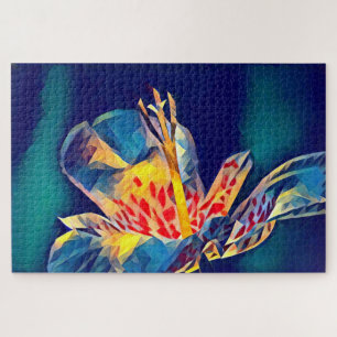 Puzzle Flor de Tigre en Azul