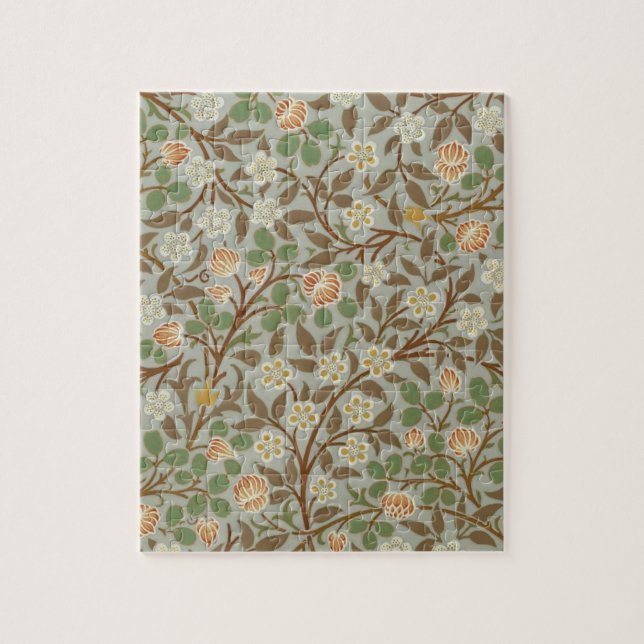 Puzzle Flor de trébol botánico de William Morris (Vertical)