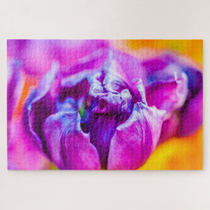 Puzzle Flor de tulipán de belleza púrpura