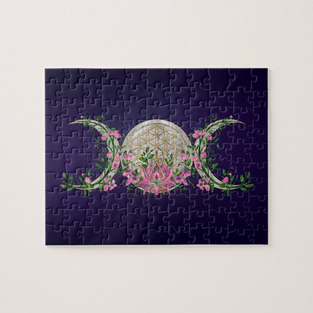 Puzzle Flor de vida Triple Luna Lotus (Horizontal)