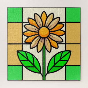 Puzzle Flor de vidrio manchado