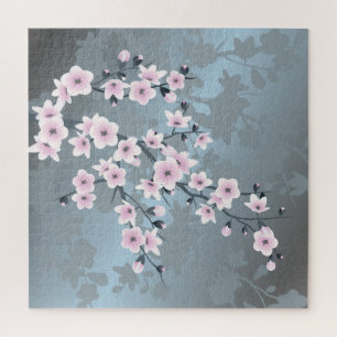 Puzzle Flor Dusky de cerezo azul grisáceo rosa