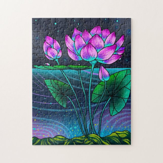 Puzzle flor en una noche oscura (Vertical)
