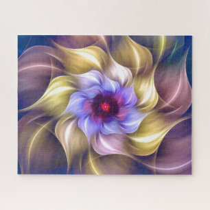 Puzzle Flor Fractal colorida