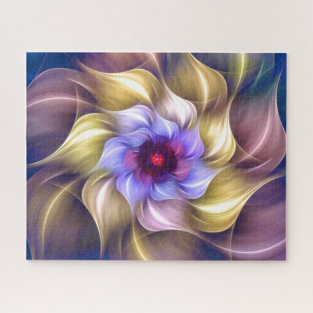 Puzzle Flor Fractal colorida (Horizontal)