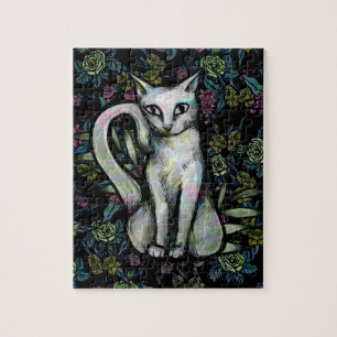 Puzzle Flor gato blanco Flor de Caturday