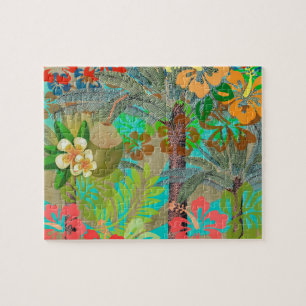Puzzle Flor Hawai Hula Vintage Floral Gráfico