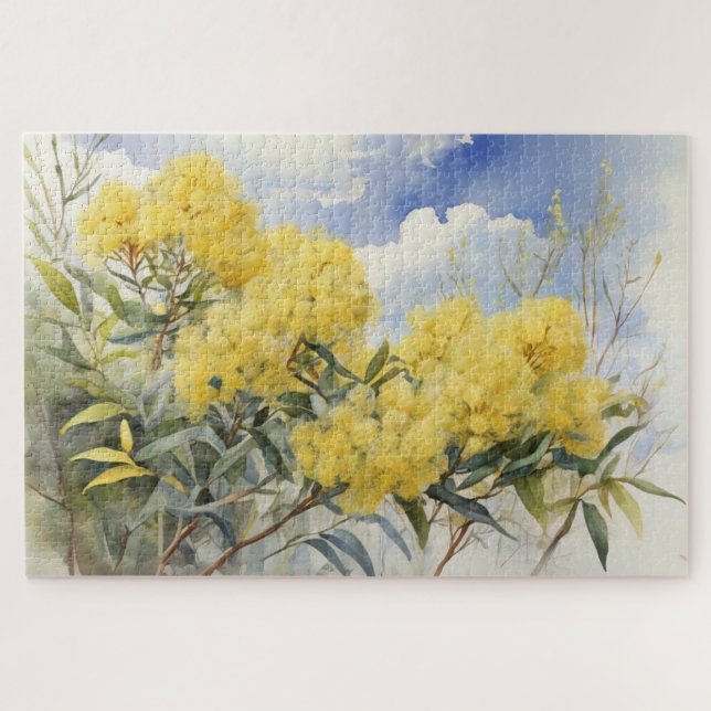 Puzzle Flor nacional Australia Wate dorado | (Horizontal)