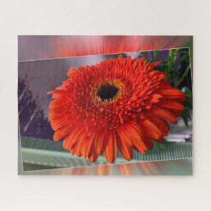 Puzzle Flor naranja brillante
