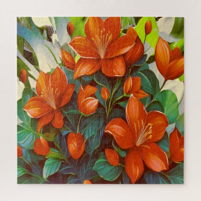 Puzzle Flor Naranja Vibrante (Vertical)