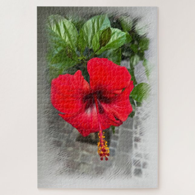 Puzzle Flor roja brillante (Vertical)