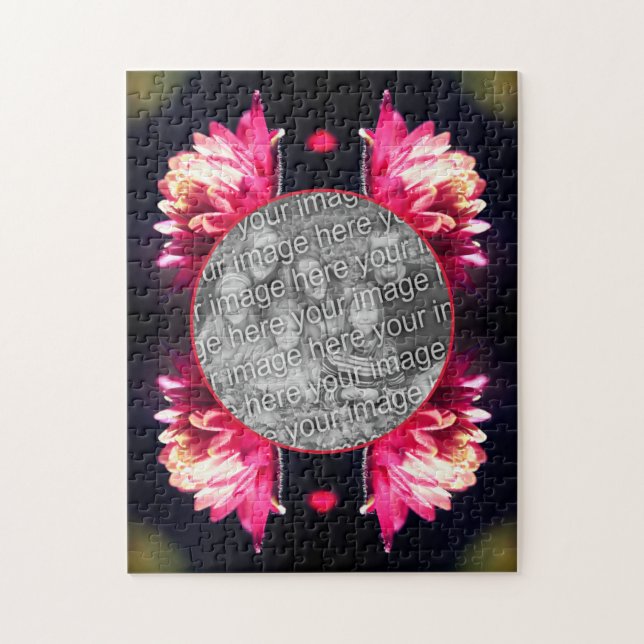 Puzzle Flor Roja En Marco Sunlight Añadir La Foto (Vertical)