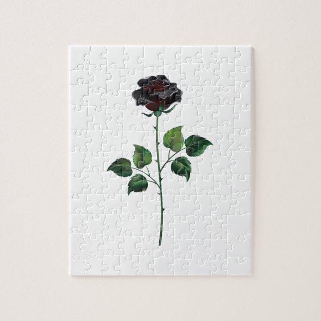 Puzzle Flor rosa negra (Vertical)