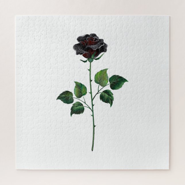 Puzzle Flor rosa negra (Vertical)