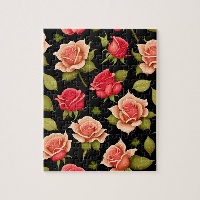 Puzzle Flor rosa y roja (Vertical)