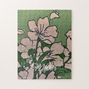 Puzzle Flor Verde de Flor de Cerezo