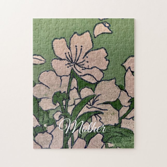 Puzzle Flor Verde de Flor de Cerezo (Vertical)
