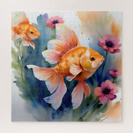 Puzzle Flora acuática de peces dorados