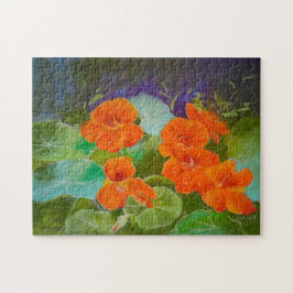 Puzzle Floración de Nasturtium - Pastel Botánico