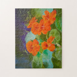 Puzzle Floración de Nasturtium - Pastel Botánico