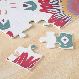 Puzzle Floral acuática rosa, blanca y púrpura