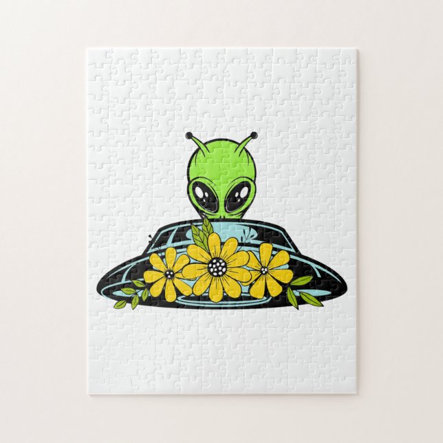 Puzzle Floral Alien Spaceship (Vertical)