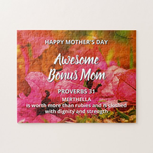 Puzzle Floral AWESOME BONUS MOM Proverbs 31  (Horizontal)