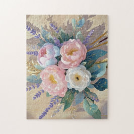 Puzzle Floral Bouquet peonies lavender