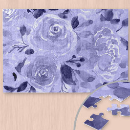 Puzzle Floral color morado y malva monocromo