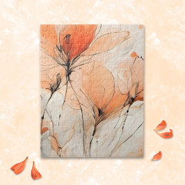 Puzzle Floral Contemporáneo de Tinta Abstracta y Tenue