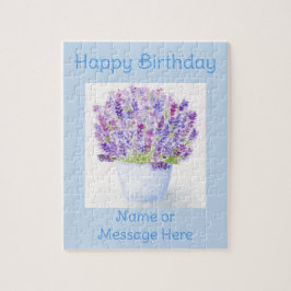 Puzzle Floral de lavanda de color de agua suave pintada a