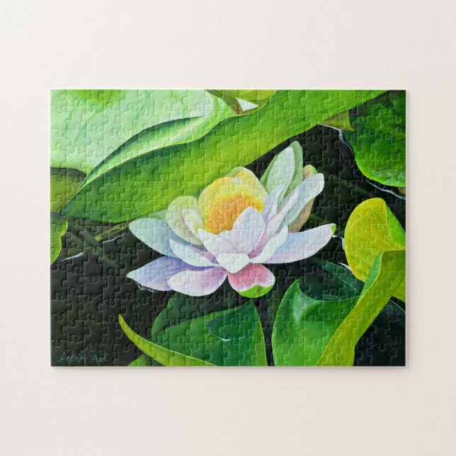 Puzzle Floral de Lirio Blanco (Horizontal)