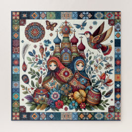 Puzzle Floral de Moda del folklore ruso Matryoshka Boho