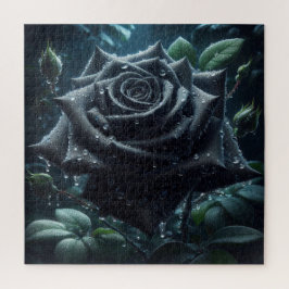 Puzzle Floral de Rosa negro
