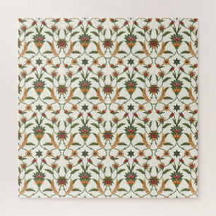 Puzzle Floral Étnica: Elegante y Seamless Ornament.