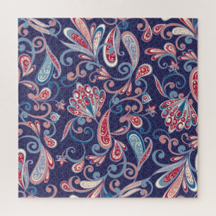 Puzzle Floral Étnica: Resumen Oriental Seamless.