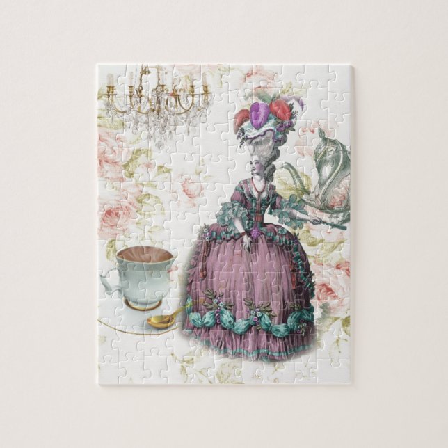 Puzzle Floral francesa Paris Tea Fiesta Marie Antoinette (Vertical)