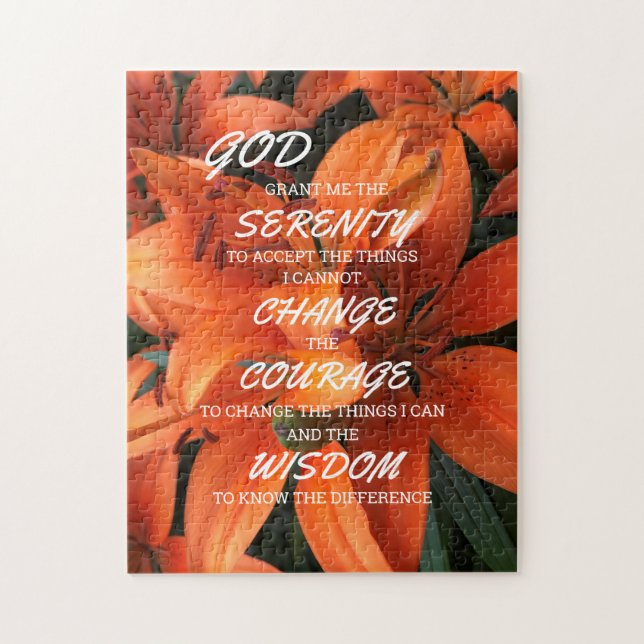 Puzzle Floral Photography Serenity Prayer Flowers (Vertical)