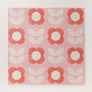 Puzzle Floral retro con estilo escandinavo sin soldadura