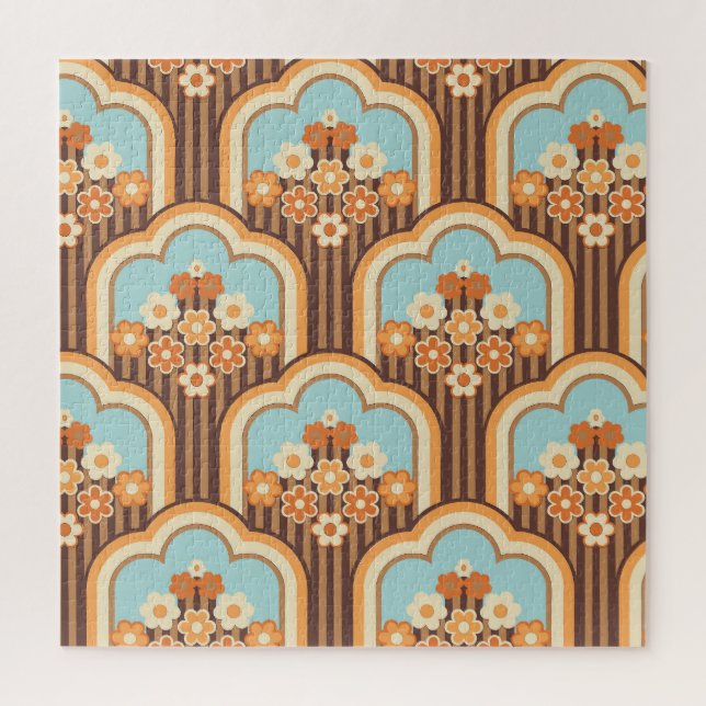 Puzzle Floral Retro: Resurgimiento del fondo de escritori (Vertical)