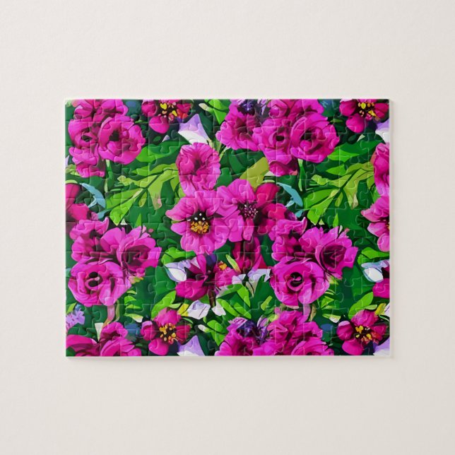 Puzzle Floral rosa de rosas (Horizontal)
