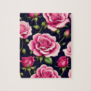 Puzzle Floral rosa de rosas