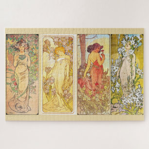 Puzzle Flores 1898 - El Art Nouveau floral de Mucha