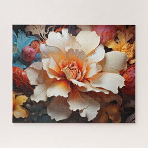 Puzzle Flores 3D multicolores