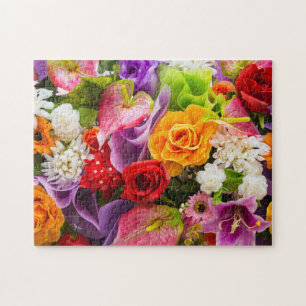 Puzzle Flores alegres brillantes desafiando regalo colori